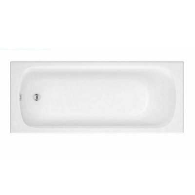Nes Home 1500mm x700mm Standard Round Single Ended Bath With Legs, Bath Screen