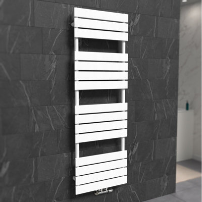 Nes Home 1600 x 500 mm Central Connection Designer Towel Radiator White Single Flat Tube