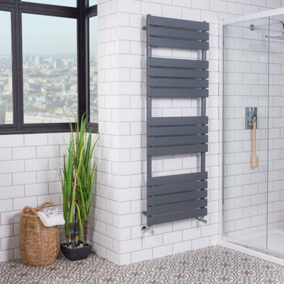 Nes Home 1600 X 600 mm Horizontal Straight Anthracite Towel Rail Radiator