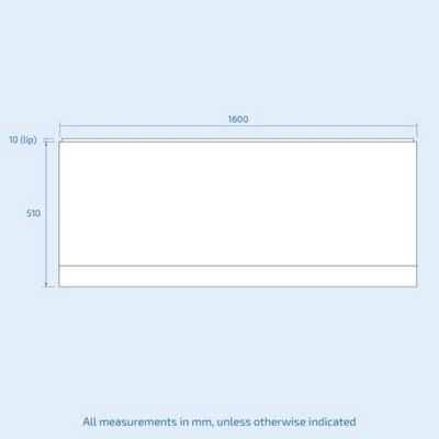 Nes Home 1600mm Bathtub Front Bath Panel White