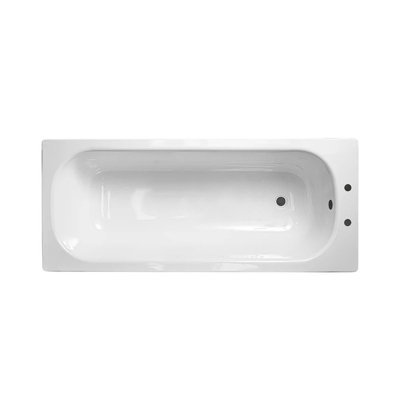 Nes Home 1700 x 700mm Steel Enamel Bath, 2 Tap Holes & Pre-drilled Waste Hole