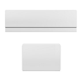 Nes Home 1700mm Modern High Gloss White Front & End Bath Panel Acrylic Bathroom