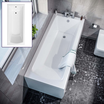 Nes Home 1700mm Square Single Ended Bathtub With Legs