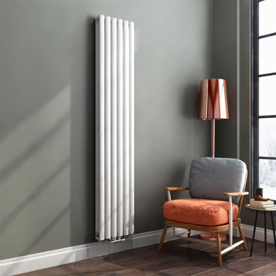 Anthracite Vertical Radiators 1800 X 600 Double White Oval Tube