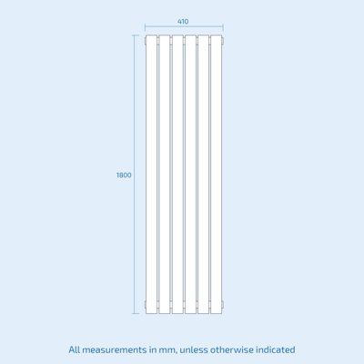 Nes Home 1800 X 410 mm Modern Central Connection Vertical Flat Panel ...