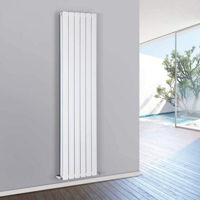 Nes Home 1800 X 410 mm Vertical Double Oval Tube White Designer Radiator