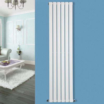 Nes Home 1800 X 410 mm Vertical Single FLAT Tube White Designer Radiator Price Comparisons | Compare The Build