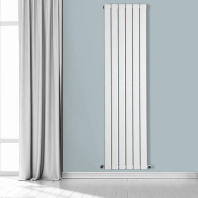 Nes Home 1800 X 410 mm Vertical Single FLAT Tube White Designer Radiator