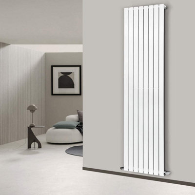 Nes Home 1800 X 546 mm Vertical Single Flat Tube White Designer Radiator