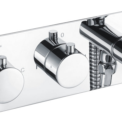 Nes Home 2 Dial 2 Way Round Thermostatic Concealed Valve Diverter ...