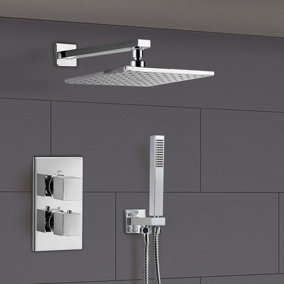 Nes Home 2 Dial 2 Way Square Concealed Thermostatic Mixer Valve Abs Shower Hand Held Kit