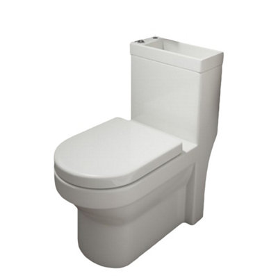 Nes Home 2 in 1 Compact Basin Close Coupled Toilet Combo Space Saver Cloakroom Unit