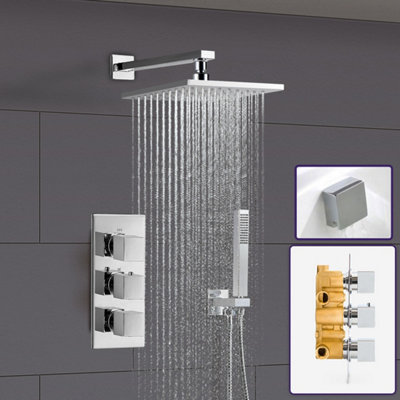 Nes Home 2 Way Concealed Thermostatic Shower Mixer Valve Chrome 200mm ...