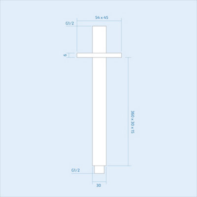 Nes Home 200 mm Square Fixed Shower Head With 360mm Ceiling Mounted Arm - 5