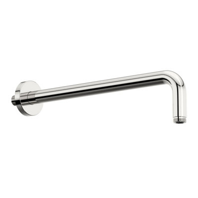 Nes Home 200mm Thin Round Brass Swivel Shower Head Round and 380mm Wall Mounted Arm Chrome - 3