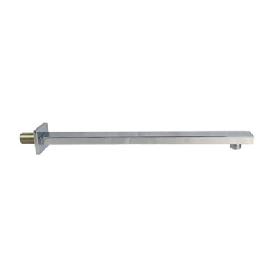 Nes Home 200mm Thin Square Brass Rectangle Swivel Shower Head 380mm Wall Mounted Arm Chrome - 3