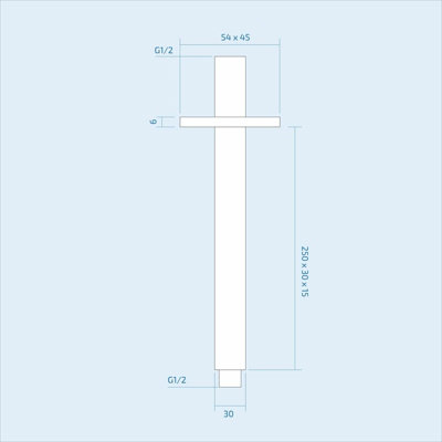 Nes Home 250mm Rectangular Ceiling Shower Arm Chrome - 3
