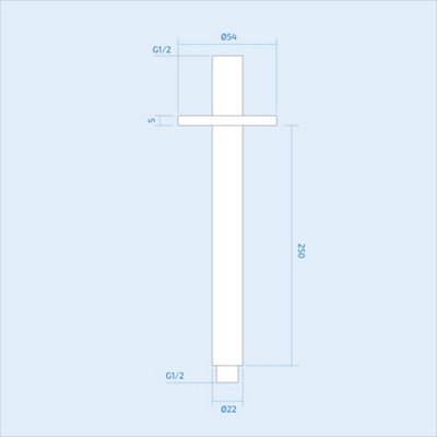 Nes Home 250mm Round Ceiling Shower Arm Chrome