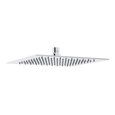 Nes Home 250mm Thin Square Brass Rectangle Swivel Shower Head 360mm Ceiling Mounted Arm Chrome