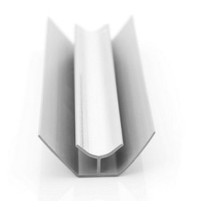 Nes Home 2700 mm Corner White Trim For 6mm Shower Wall Panels Cladding Pvc 2.7m Long