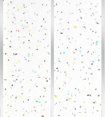 Nes Home 2700x 200mm PVC Cladding Wall Ceiling Panels White Galaxy Silver