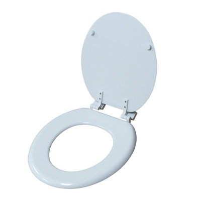 Nes Home 3 in 1 Classic Oval Shaped Design White Toilet Seat, Paper Holder and Pine Brush Holder