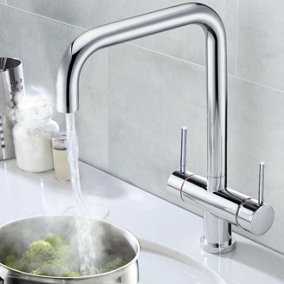 Nes Home 3 in 1 Instant Boiling Hot Water Kitchen Tap Chrome, Tap Only with Cool Touch