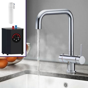 Nes Home 3-in-1 Instant Boiling Water Kitchen Tap Chrome with heating tank