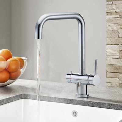 Nes Home 3-in-1 Instant Boiling Water Kitchen Tap Chrome with heating tank