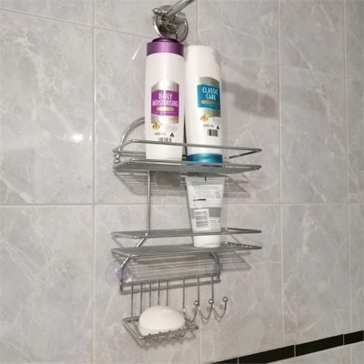 Nes Home 3 Tier Hanging Shower Caddy Storage Organiser Basket