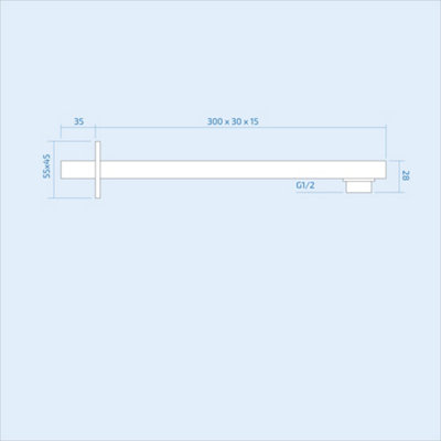 Nes Home 300mm Rectangular Wall Mounted Shower Arm Chrome