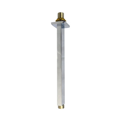 Nes Home 300mm Thin Square Brass Rectangle Swivel Shower Head 250mm Ceiling Mounted Arm Chrome - 3