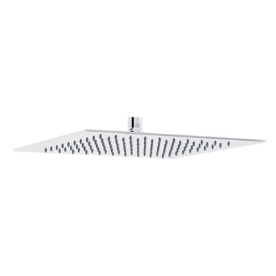 Nes Home 300mm Thin Square Brass Rectangle Swivel Shower Head 380mm Wall Mounted Arm Chrome