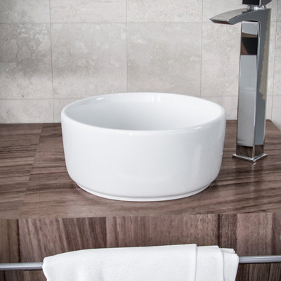 Nes Home 310mm Cloakroom Round Counter Top Basin Bowl - 3