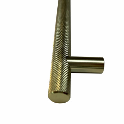 Nes Home 320mm Center to Center Modern Gold Brass Knurled Cabinet Bar Handles - 3
