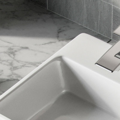 Nes Home 335 x 295mm Cloakroom Rectangle Counter Top Basin Sink - 7