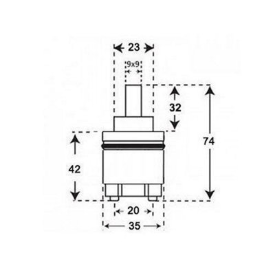 Nes Home 35mm Bathroom Waterfall Single Lever Basin Mono Ceramic Disc Tap Cartridge - 4