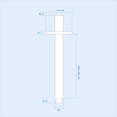 Nes Home 360mm Rectangular Ceiling Mounted Shower Arm Chrome