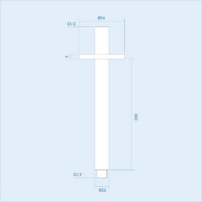 Nes Home 360mm Solid Brass Round Ceiling Mounted Shower Arm Chrome