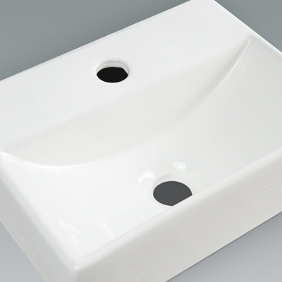 Nes Home 375 x 270mm Cloakroom Rectangle Counter Top Basin Sink - 5