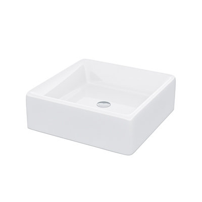 Nes Home 385mm Square Counter Top Basin Cloakroom Bathroom Sink - 5