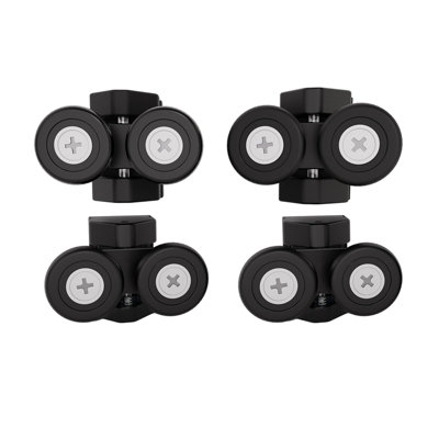 Nes Home 4 Shower Door Wheels 23mm Shower Door Black Twin Upper and ...