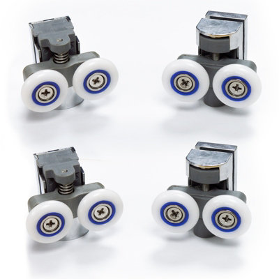 Nes Home 4 Shower Door Wheels 23mm Twin Top and Bottom Roller Runners Chrome