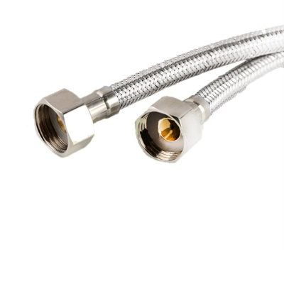 Nes Home 400mm Pair of G 1/2" BSP Kitchen or Basin Mixer Flexi Hose Pipe Tails - 4