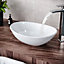 Nes Home 410 x 335mm Oval Cloakroom Counter Top Basin Sink Bowl