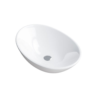 Nes Home 410 x 335mm Oval Cloakroom Counter Top Basin Sink Bowl - 5