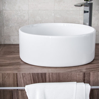 Nes Home  410mm Cloakroom Round Stand Alone Counter Top Basin Sink Bowl - 3