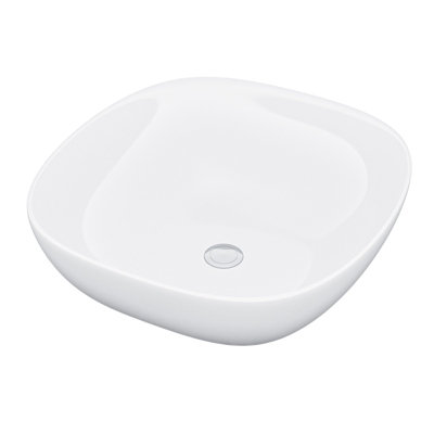 Nes Home 410mm Square Rounded Edge Cloakroom Counter Top Basin Sink Bowl - 5