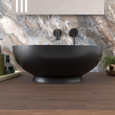 Nes Home 410mm x 335mm Countertop Basin Oval Matte Black - 5