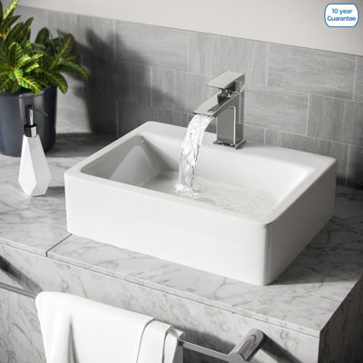 Nes Home 420 x 320mm Cloakroom Rectangle Shape Rounded Edges Counter Top Basin